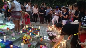 Candles lit the evening commemorating those who were lost. 